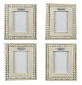 Wood White Washed Photo Frame, Assorted