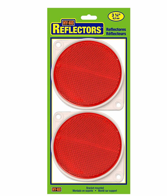 Hy-Ko Products Nail On Reflector 3 1/4 Diameter Red, 2 Pk