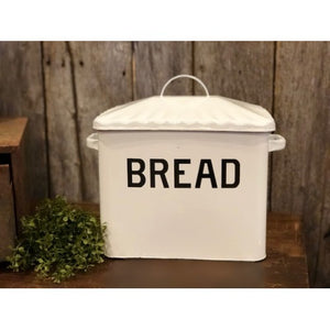 DNS Enamelware Bread Box, Black or Red Rim