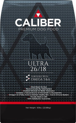 Caliber Ultra 26-18 Dog Food, Black Bag