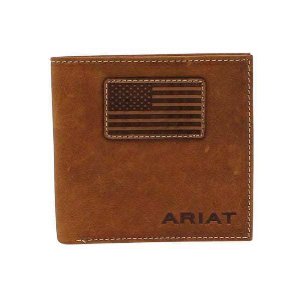 Ariat Bifold Wallet with USA Flag Leather