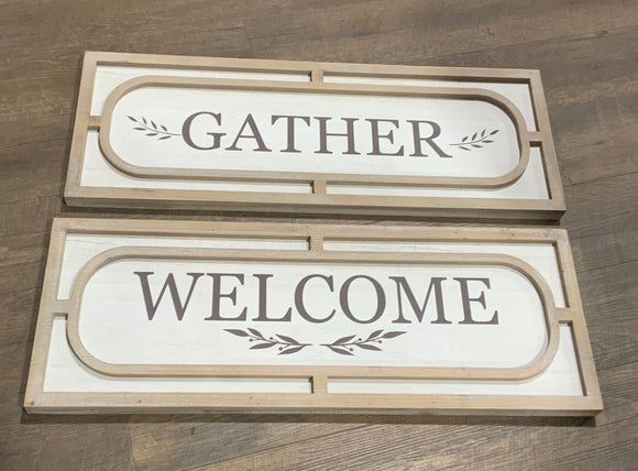 Wood Decor Welcome/Gather Sign