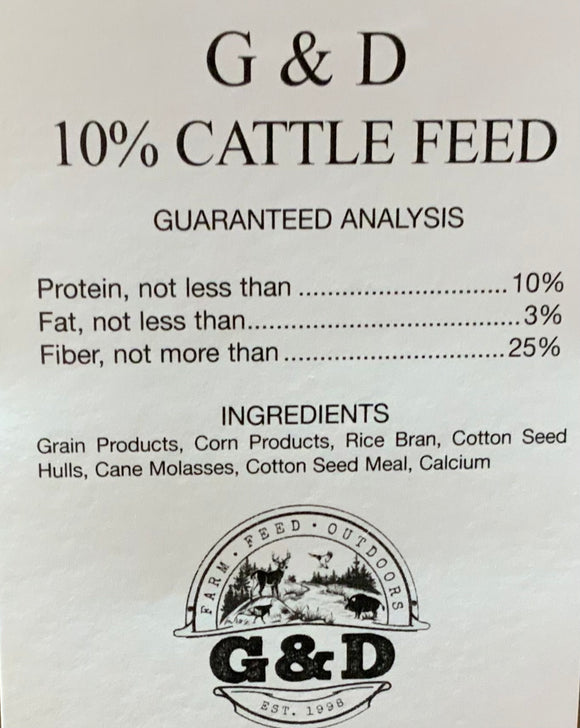 G&D Cattle Feed 10%, 50lb