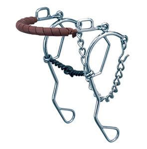 Combo Hackamore with Sweet Iron Twisted Wire Snaffle Mouth
