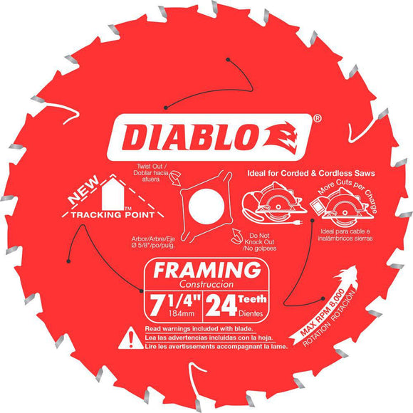 Diablo Framing Saw Blade, 7 1/4