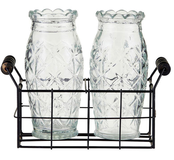 Glass Vases with Caddy