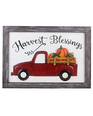Wood Frame Harvest Truck Sign