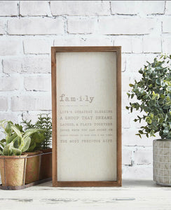 Framed Wall Sign Family