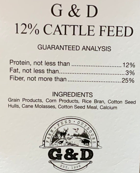 G&D Cattle Feed 12%, 50lb