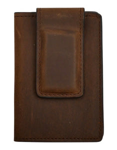 Wallet Distressed Brown Leather Money Clip