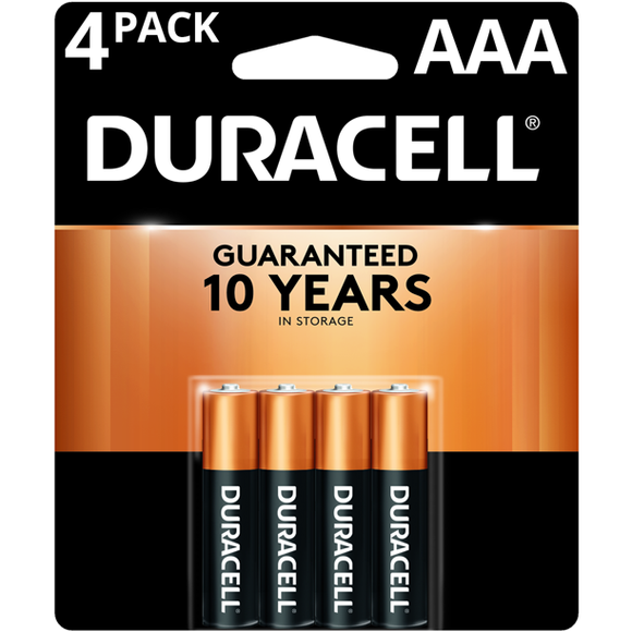 Duracell AAA Batteries, 4pk