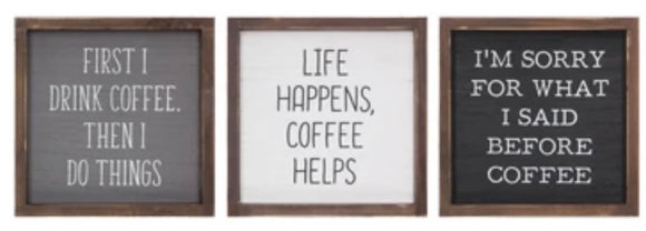 Coffee Wall Sign, Assorted