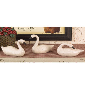 White Country Swans, Set of 3