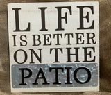 Galvanized Wood Porch or Patio Sign