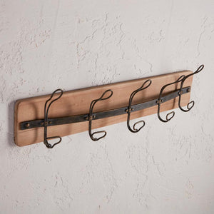 Wall Rack with Vintage Look, 5 Hooks