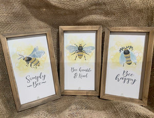 Framed Bee Decor, Assorted