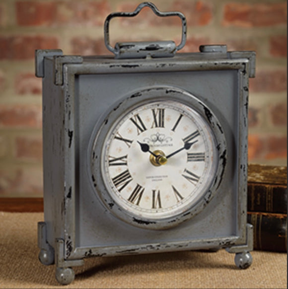 Aged Gray Metal Clock