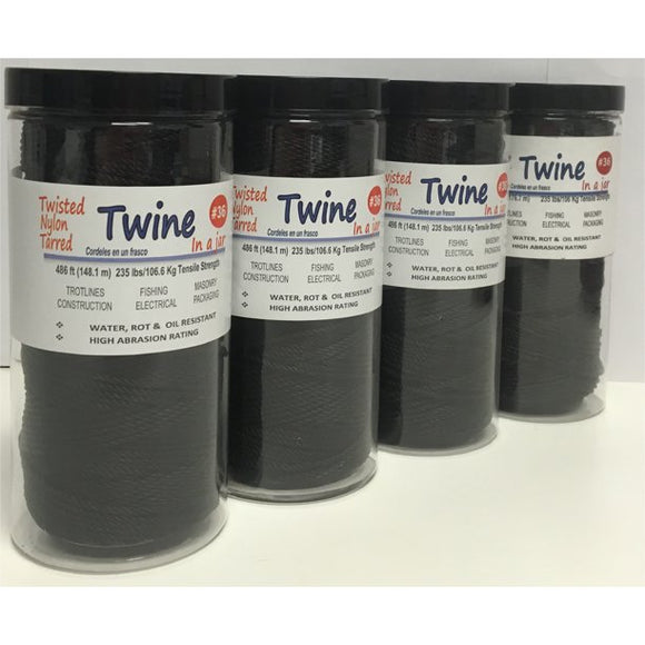 Twisted Nylon Tarred Twine, Black