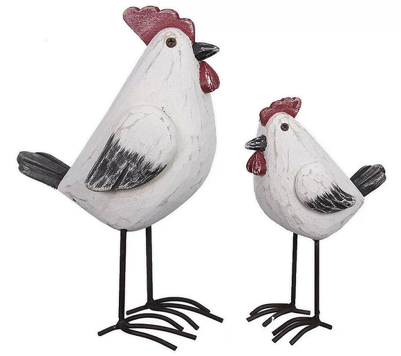 Wood Rooster Set