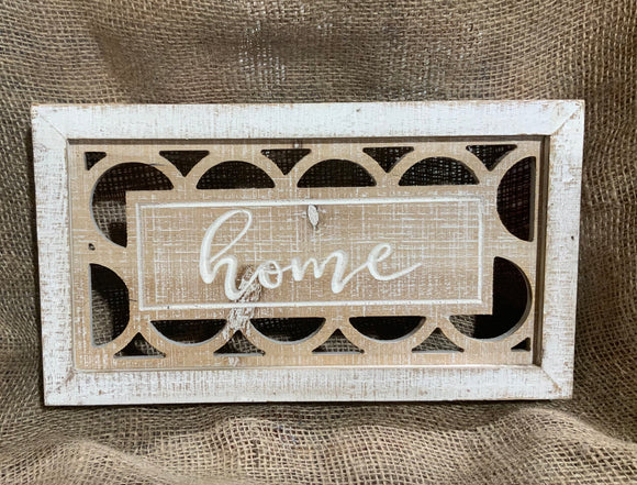 Wooden Sign with Home or Family