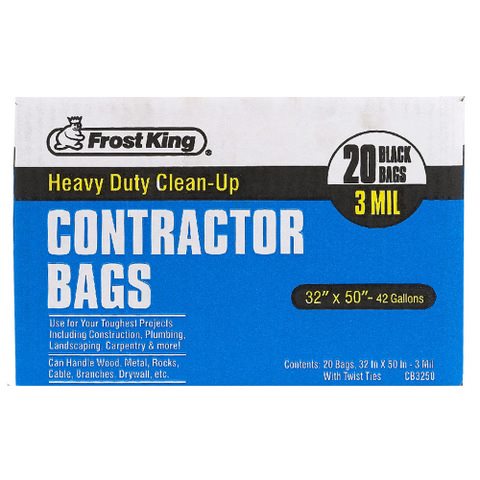 Contractor Bags, Heavy Duty, 42 Gallon, 20 bags