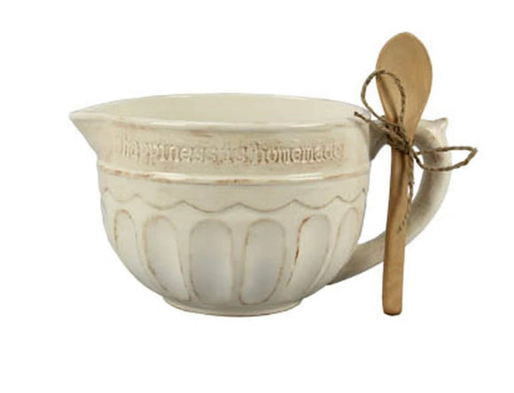 Ceramic Mixing Bowl with Spoon