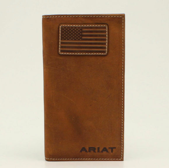 Ariat Rodeo Wallet with USA Flag Leather Patch