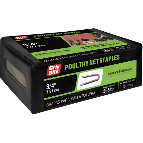 Poultry Net Staples, Hot-Dip Galvanized, 3/4