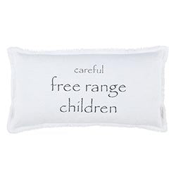 Caution Free Range Children Lumbar Pillow