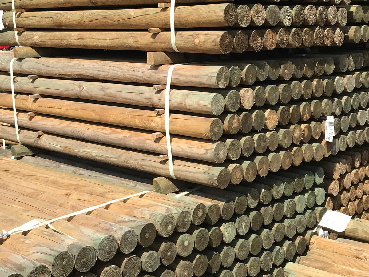 Wood Post, Round Treated Assorted Sizes – G&DFarms