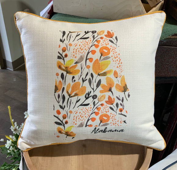 Pillow, Mustard Floral State