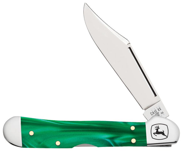 Case John Deere Green Pearl Kirinite Knife, SS Blade