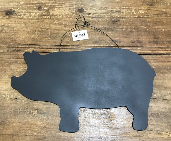 Pig Chalkboard with Hanger, Wooden