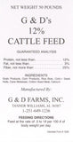 G&D Cattle Feed 12%, 50lb