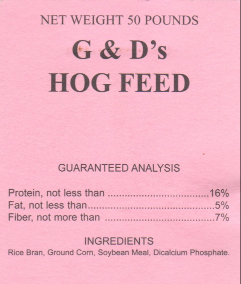 G&D Hog Feed, 4 in 1, 50lb