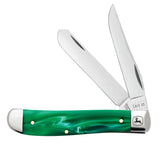 Case John Deere Green Pearl Kirinite Knife, SS Blade
